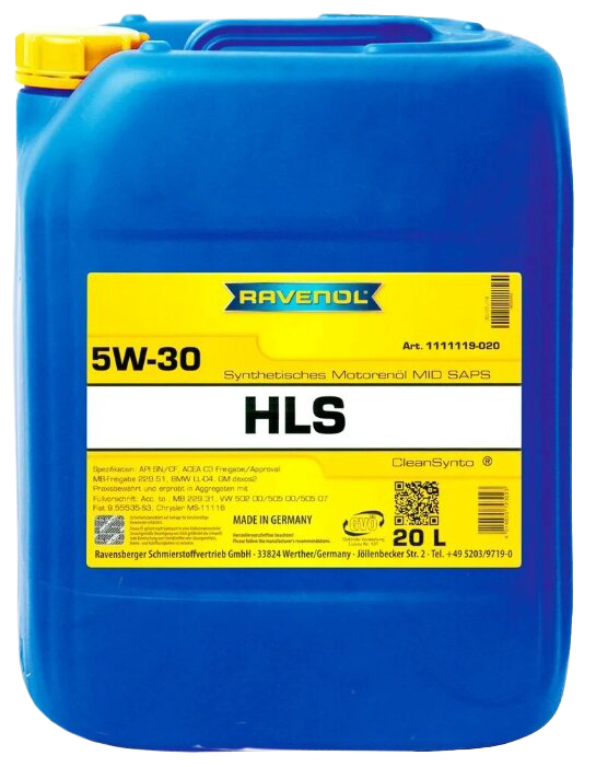 Моторное масло Ravenol HLS SAE 5W-30, 20л